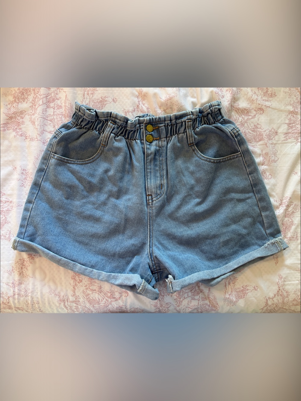 Princess Polly Washed Blue Paperbag Denim Shorts